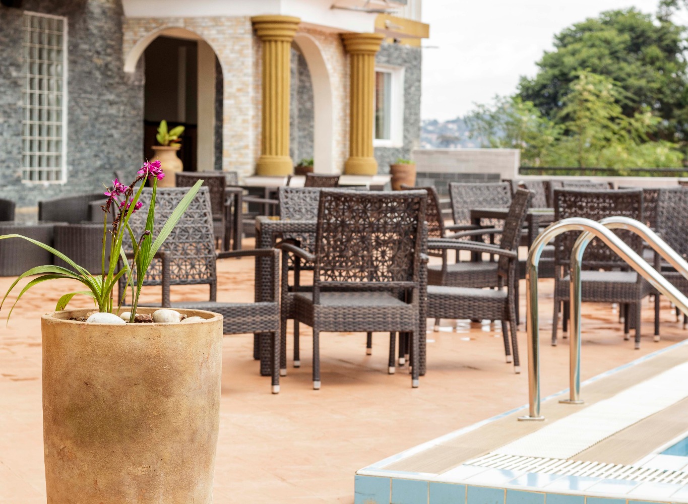 Poolside terrace at Hotel DUOMO