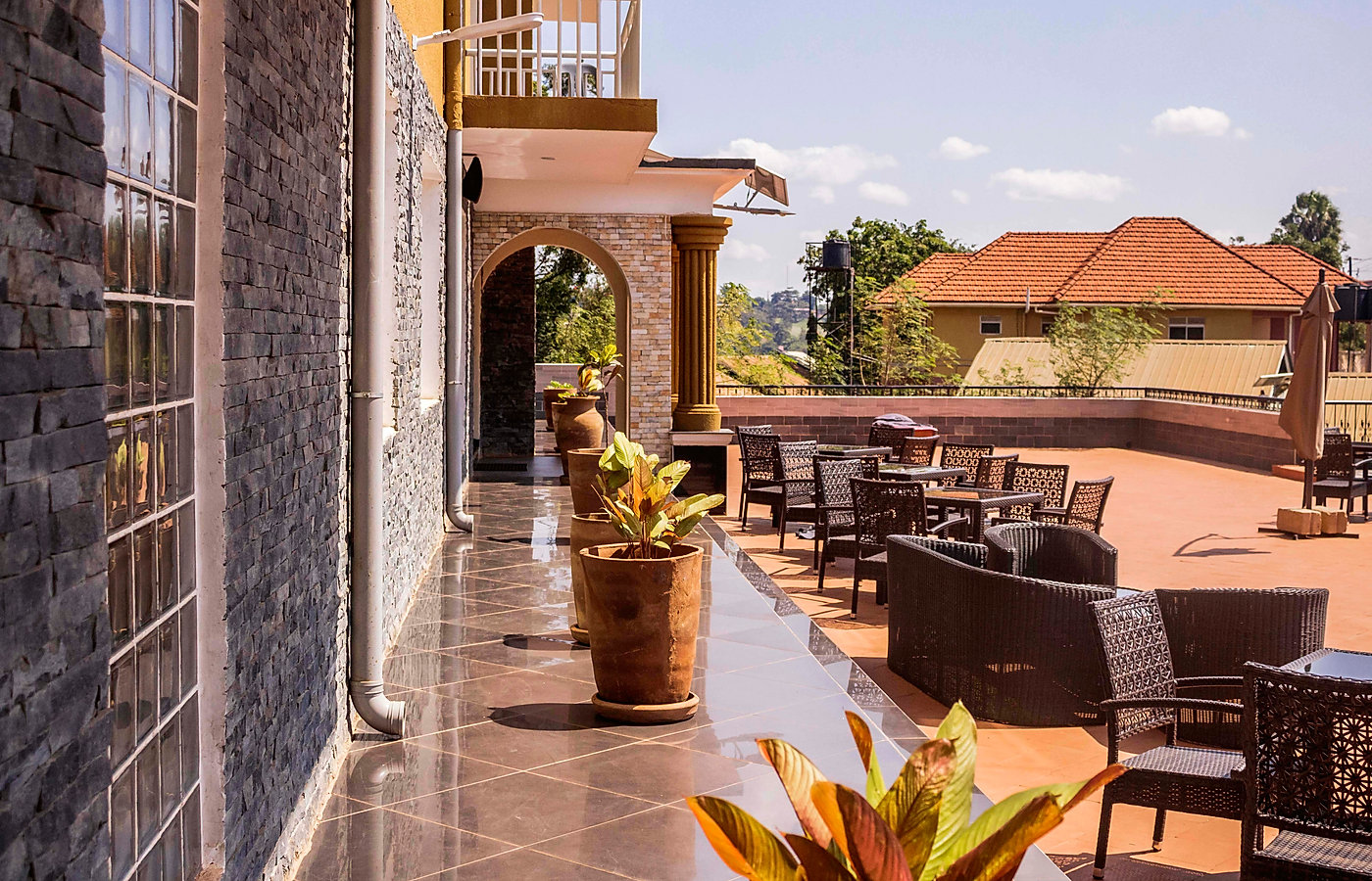 Hotel DUOMO outdoor event terrace in Kampala